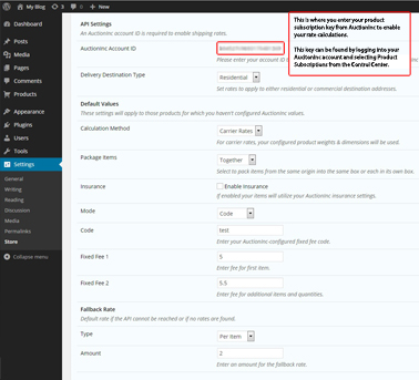 Configure AuctionInc ShippingCalc Module General Settings